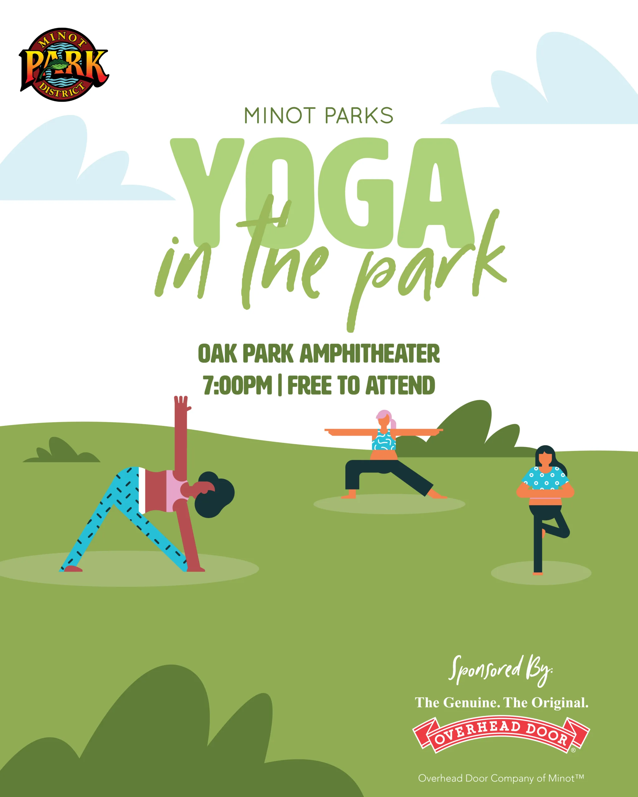 Yoga in the Park - Oak Park Amphitheater, 7pm, free to attend